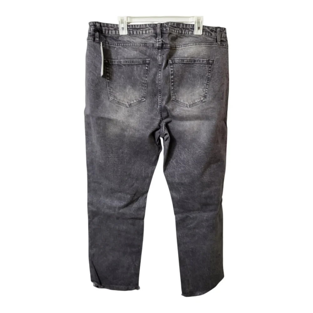 💕Juicy Couture Womens Venice Grey Marble Wash Straight Leg Jeans Size 18w‎ New